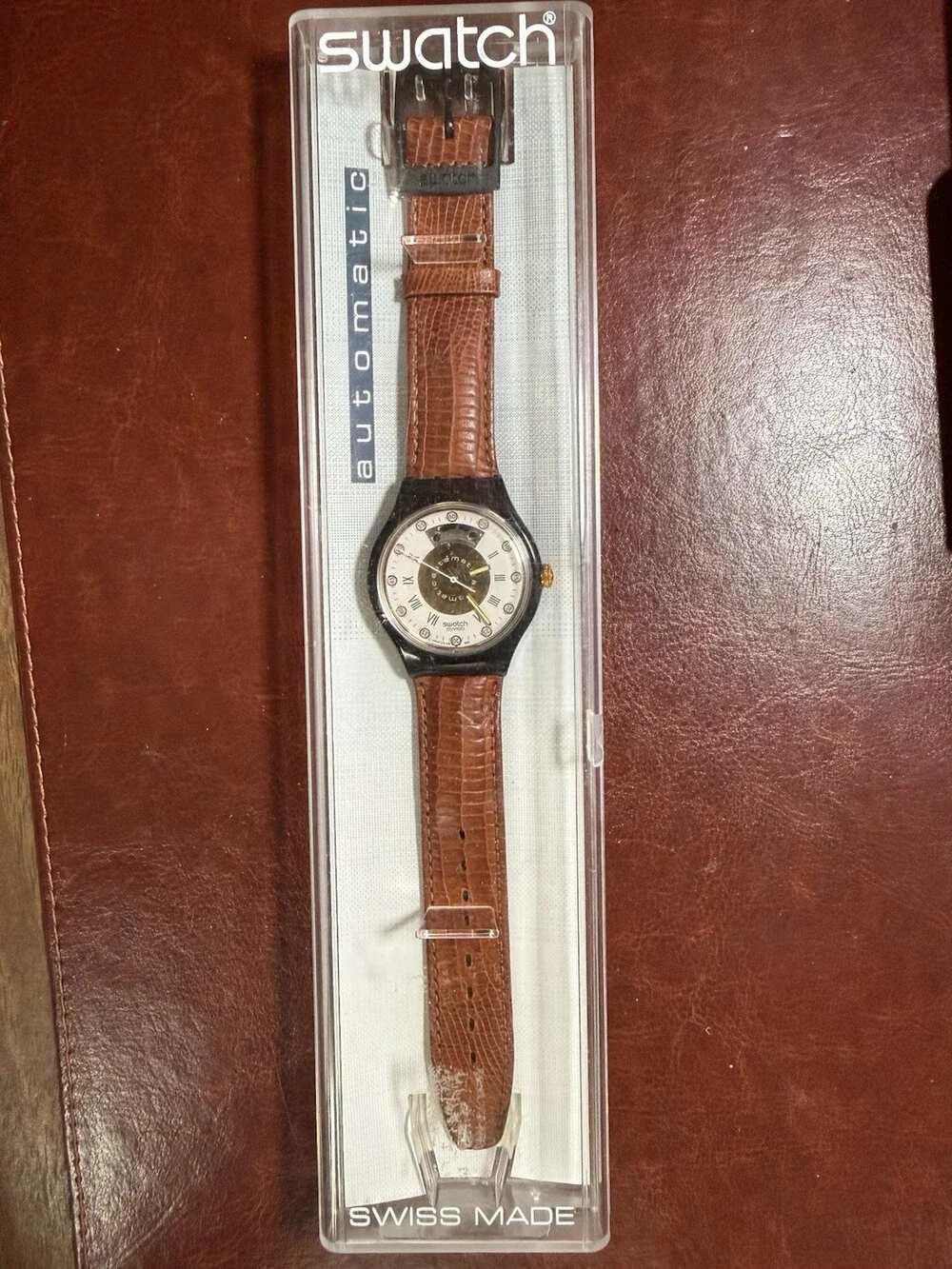 NOS 1991 Swatch Automatic Swiss Watch Unworn New in Box Vintage 23 Jewel